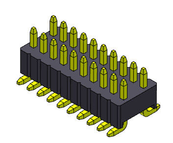 Tipo fila Pin Header de SMT del doble 1.27*2.54m m 2*2 PIN To 2*50PIN SQ0.46mm