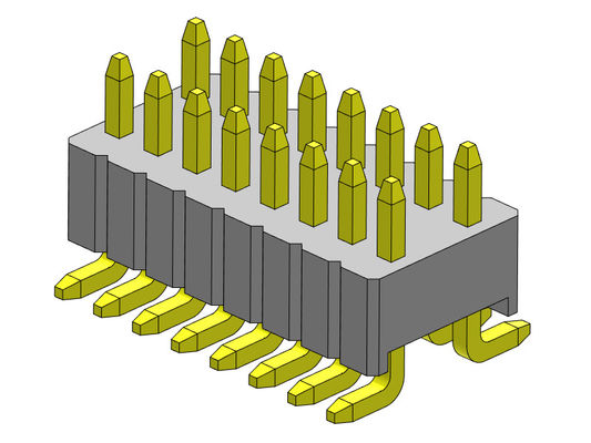 Tipo fila Pin Header de SMT del doble 1.27*2.54m m 2*2 PIN To 2*50PIN SQ0.46mm
