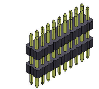 el conector dual del jefe de la fila de 1.00m m apila el tipo recto - 2 *3 PIN To 2*40PIN SQ0.30mm