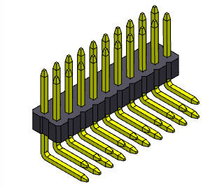 tipo YA MONTADO de Pin Header Connector Female de la fila dual de 1.00m m - 2 *2 PIN To 2*40PIN