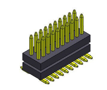 Pila dual SMT recto de la fila de 2*3 PIN To 2*50 PIN Pin Header Connectors 0.80m m