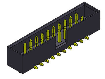 tipo dual de SMT de la fila del jefe 2AMP de la caja de 2*8-2*25Pin 2m m con las clavijas