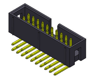 Se dobla la fila 2,54 milímetros de la caja de tipo de ángulo recto del jefe - 2 *3-2*32 Pin Nylot 6T 3AMP
