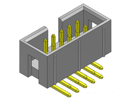 Se dobla la fila 2,54 milímetros de la caja de tipo de ángulo recto del jefe - 2 *3-2*32 Pin Nylot 6T 3AMP