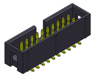 tipo del conector 2*3-2*32 Pin Nylot 6T 3AMP SMT del jefe de la caja de 2.54m m con las clavijas