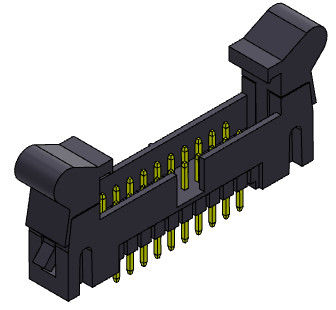 Tipo recto jefe 2.54m m 2*4-2*32Pin 3AMP de la inmersión del eyector del conector del jefe de la caja de Nylon9T