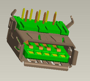 tipo de ángulo recto de la inmersión del conector el 90° del Usb 3 de los conectores de la entrada-salida 1.0Amp