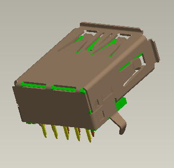 tipo de ángulo recto de la inmersión del conector el 90° del Usb 3 de los conectores de la entrada-salida 1.0Amp