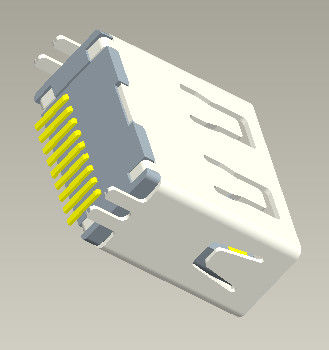 1.0Amp Usb de alta velocidad 3,0 un tipo de la vertical 180° SMT del conector 11.5m m