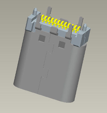 Tipo conector 180° vertical de SMT del Usb C 3,1 de los conectores de la entrada-salida