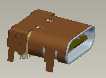 El tipo femenino conector SMT del reversible del Usb 3,1 de C sumerge 1.2m m 10000 ciclos de mínimo