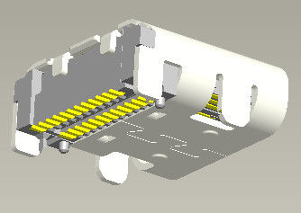 24 Usb 3,1 SMT el 90° doble de ángulo recto femenino del conector de PIN Type C