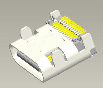 24 Usb 3,1 SMT el 90° doble de ángulo recto femenino del conector de PIN Type C