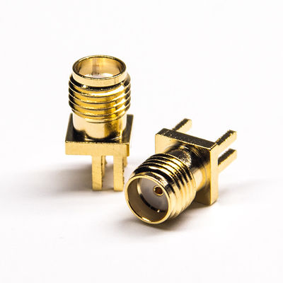 50Ω tipo conector coaxial de la inmersión del conector coaxial del chapado en oro SMA RF del PWB