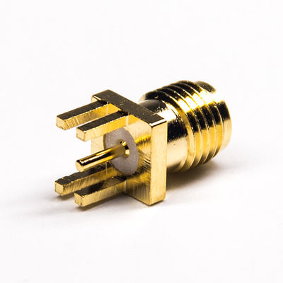 50Ω tipo conector coaxial de la inmersión del conector coaxial del chapado en oro SMA RF del PWB
