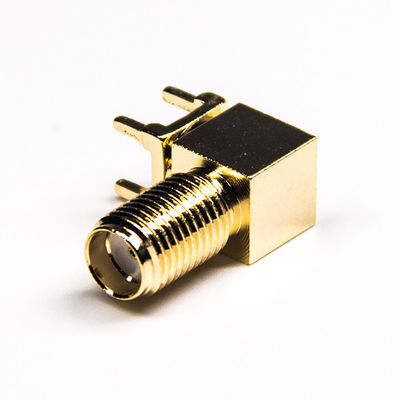 conector coaxial femenino de Sma del conector coaxial de 17m m RF de ángulo recto
