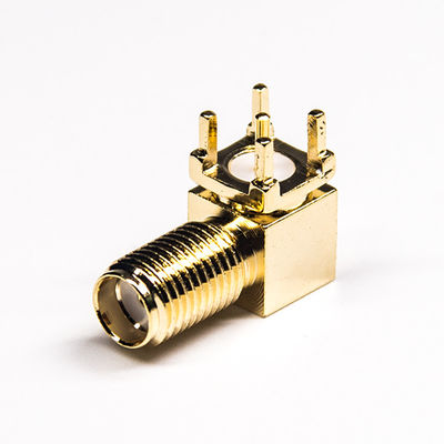 conector coaxial femenino de Sma del conector coaxial de 17m m RF de ángulo recto