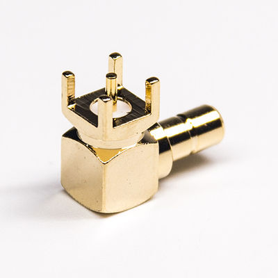 Tipo recto masculino 90 grados de ángulo recto de la inmersión del conector de Smb de 4 agujeros