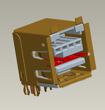 tipo de ángulo recto femenino de la inmersión del conector USB el 90° del poder 3.0Amp (con el oído) 5V 12V 24V