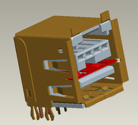 tipo de ángulo recto femenino de la inmersión del conector USB el 90° del poder 3.0Amp (con el oído) 5V 12V 24V